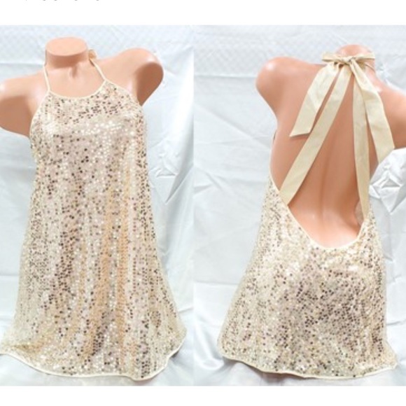 Victoria's Secret Dresses & Skirts - Victoria’s Secret Babydoll halter dress - sequin